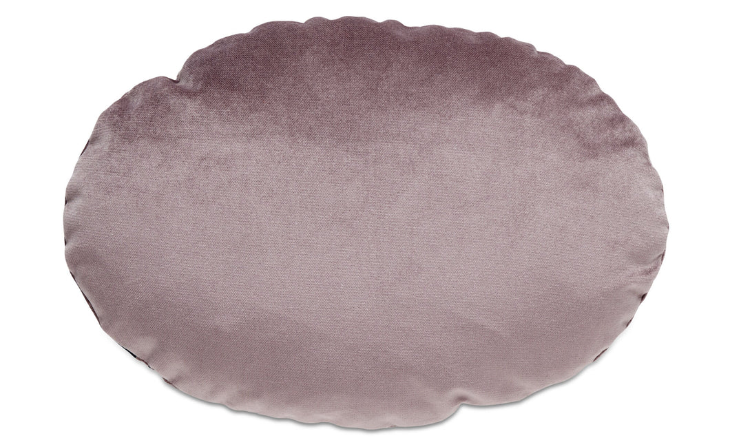 Cojín Oval velvet, lila claro. L35xL45cm.